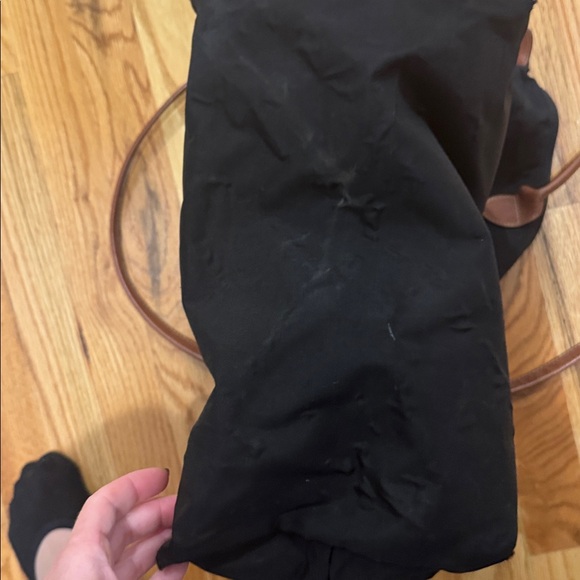 Longchamp Black Tote Bag with Brown Leather Trim - Picture 10 of 12